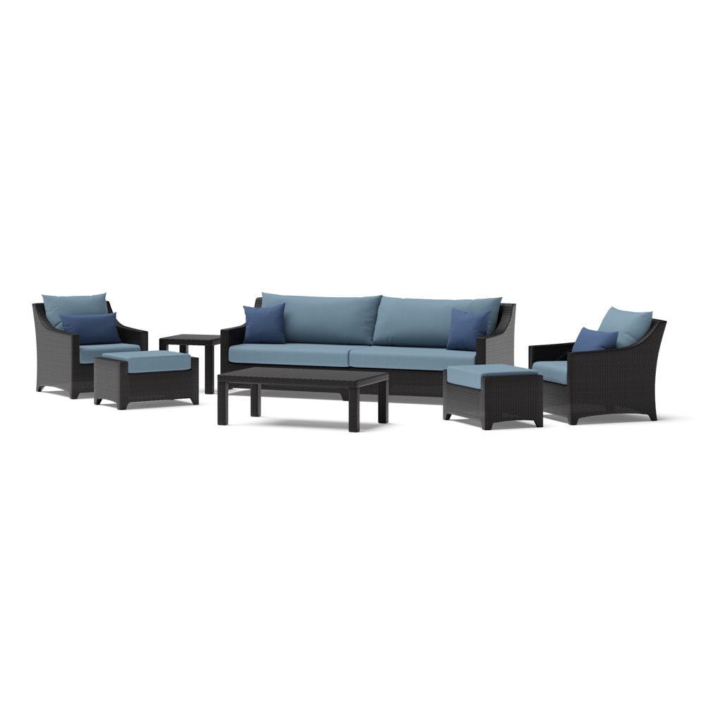 Deco™ 8 Piece Sunbrella® Outdoor Sofa & Club Chair Set - Canvas Denim