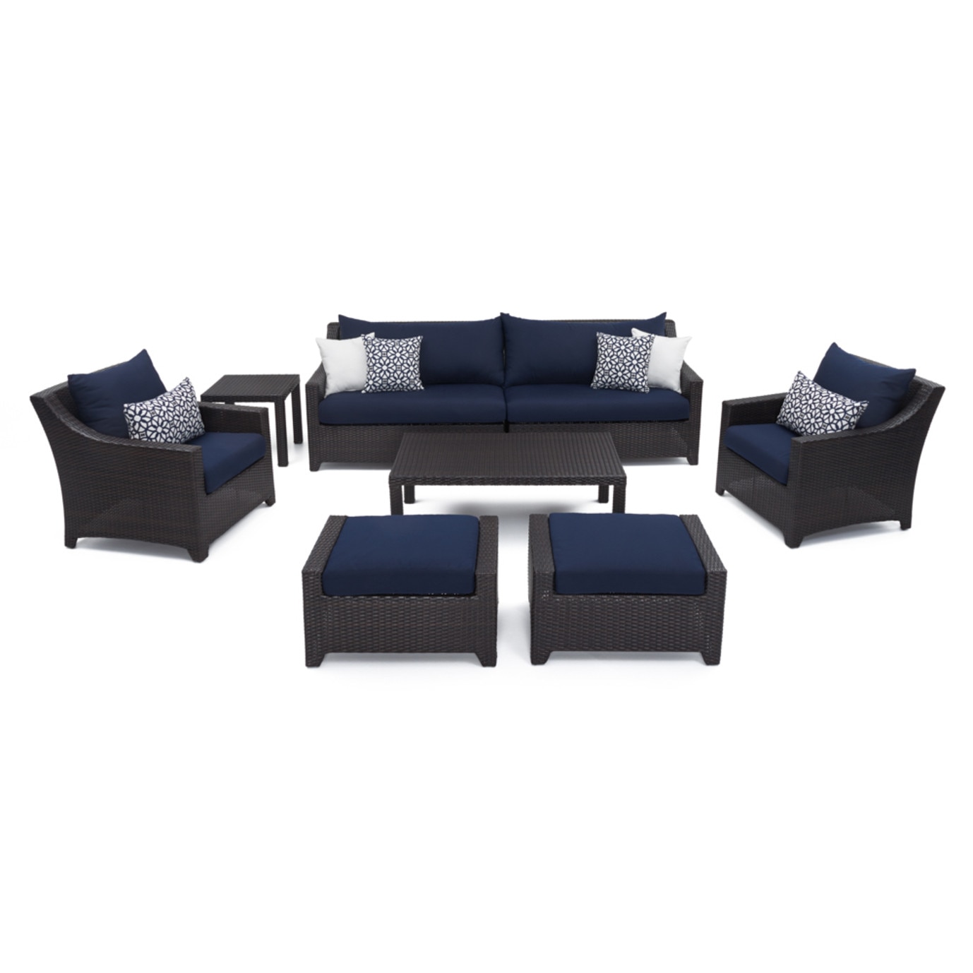 deco 8pc sofa set with furniture covers navy blue rst brands