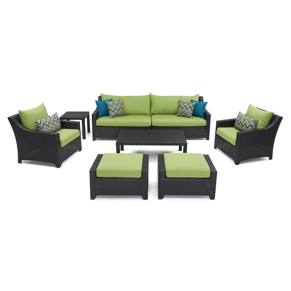 Deco™ 8 Piece Sunbrella® Outdoor Sofa & Club Chair Set - Ginkgo Green