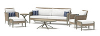 Grantina™ 7 Piece Sunbrella® Outdoor Sofa & Club Chair Set - Centered Ink