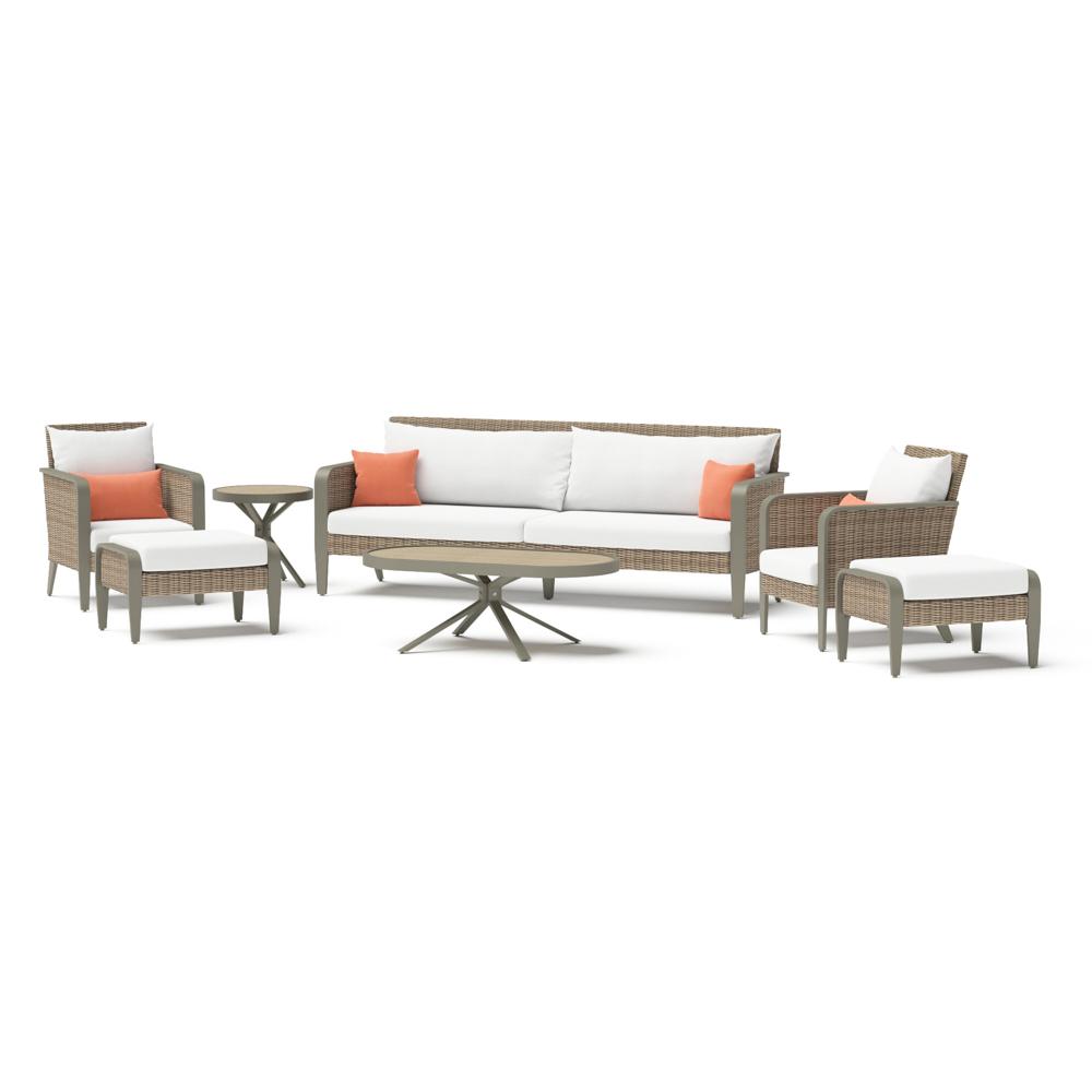 Grantina™ 7 Piece Sunbrella® Outdoor Sofa & Club Chair Set - Cast Coral
