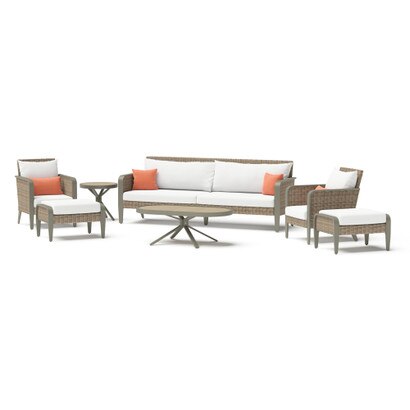 Grantina™ 7 Piece Sunbrella® Outdoor Sofa & Club Chair Set - Cast Coral