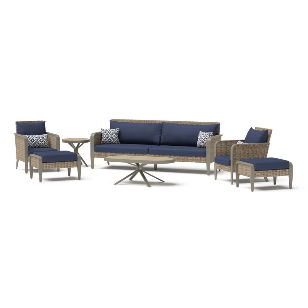 Grantina™ 7 Piece Sunbrella® Outdoor Sofa & Club Chair Set - Navy Blue