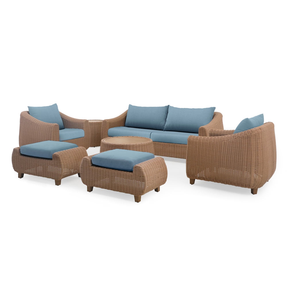 Luminis 7 Piece Sunbrella® Outdoor Patio Seating Set - Canvas Denim
