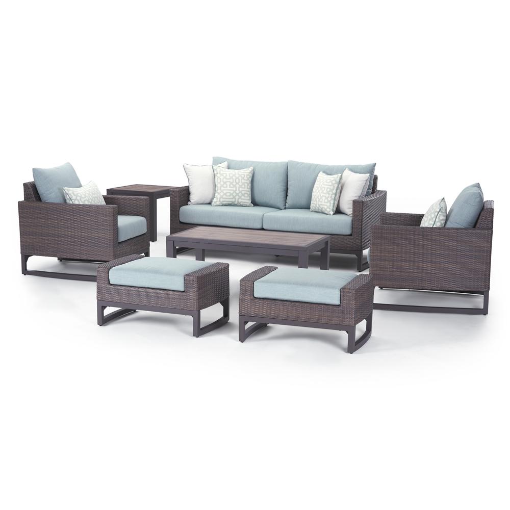 Milea™ 7 Piece Sunbrella® Outdoor Seating Set - Mist Blue