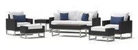 Milo™ Espresso 7 Piece Sunbrella® Outdoor Deep Seating Set - Bliss Ink