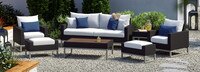 Milo™ Espresso 7 Piece Sunbrella® Outdoor Deep Seating Set - Bliss Ink