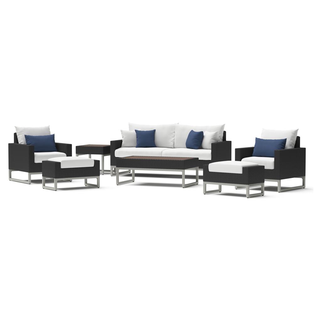 Milo™ Espresso 7 Piece Sunbrella® Outdoor Deep Seating Set - Bliss Ink