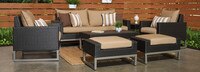 Milo™ Espresso 7 Piece Sunbrella® Outdoor Deep Seating Set - Maxim Beige