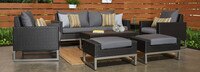 Milo™ Espresso 7 Piece Sunbrella® Outdoor Deep Seating Set - Maxim Beige