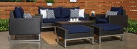 Milo™ Espresso 7 Piece Sunbrella® Outdoor Deep Seating Set - Maxim Beige