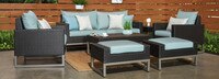 Milo™ Espresso 7 Piece Sunbrella® Outdoor Deep Seating Set - Maxim Beige