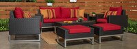 Milo™ Espresso 7 Piece Sunbrella® Outdoor Deep Seating Set - Maxim Beige