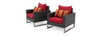 Milo™ Espresso 7 Piece Sunbrella® Outdoor Deep Seating Set - Sunset Red