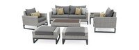 Milo™ Gray 7 Piece Sunbrella® Outdoor Deep Seating Set - Charcoal Gray
