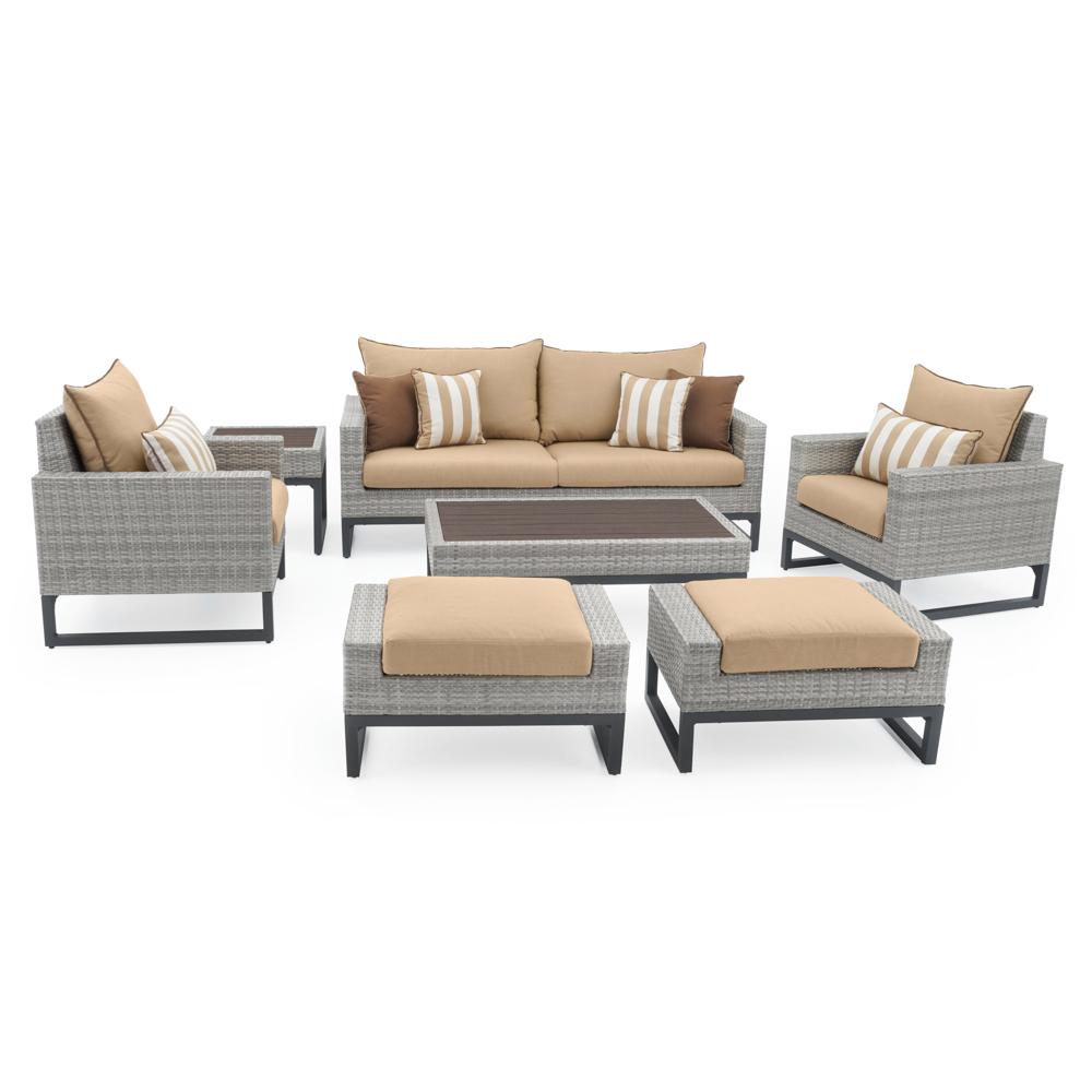 Milo™ Gray 7 Piece Deep Seating Set -Maxim Beige
