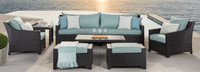 Deco™ 8 Piece Sunbrella® Outdoor Sofa & Club Chair Set - Navy Blue
