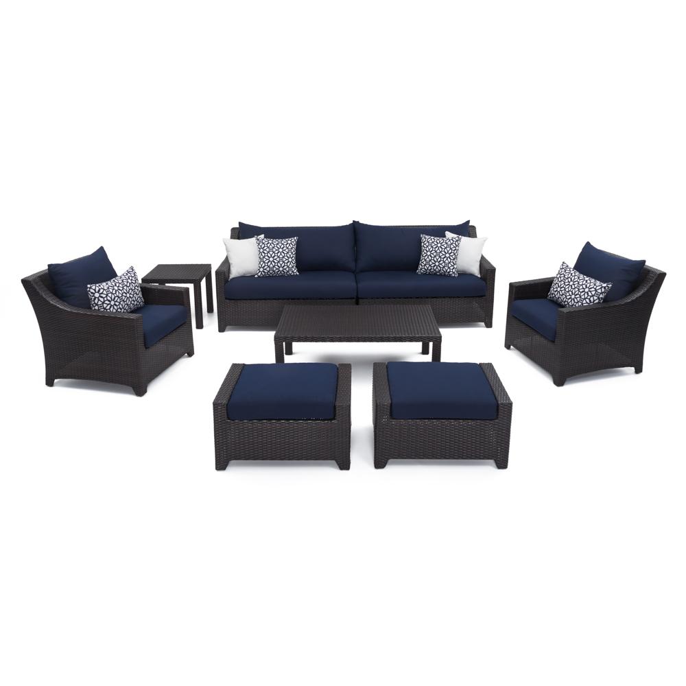 Deco™ 8 Piece Sunbrella® Outdoor Sofa & Club Chair Set - Navy Blue