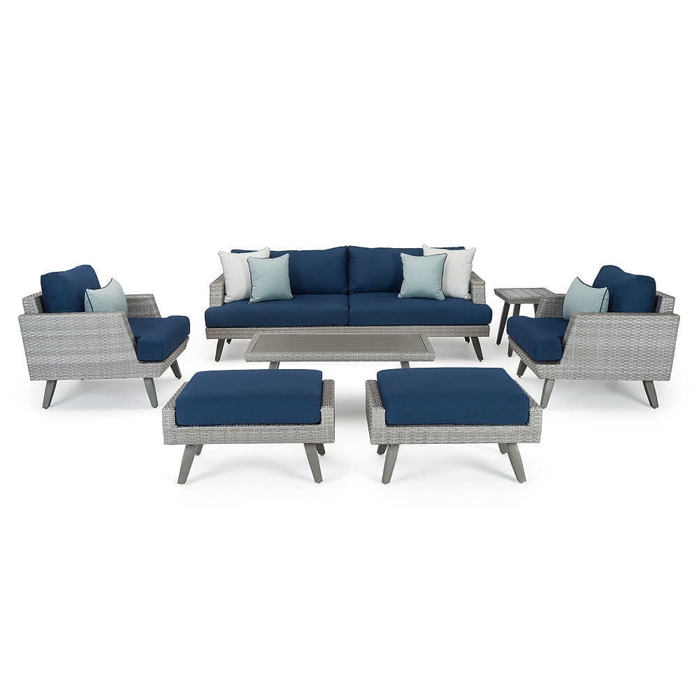 Portofino® Casual 7 Piece Sunbrella® Outdoor Seating Set - Laguna Blue