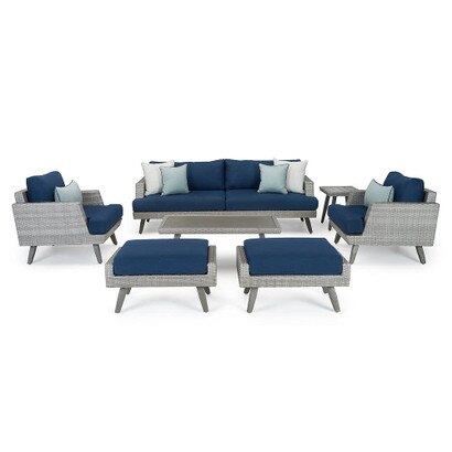 Portofino® Casual 7 Piece Sunbrella® Outdoor Seating Set - Laguna Blue