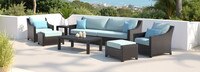 Deco™ 8 Piece Sunbrella® Outdoor Sofa & Club Chair Set - Spa Blue