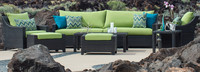 Deco™ 8 Piece Sunbrella® Outdoor Sofa & Club Chair Set - Sunset Red