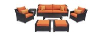Deco™ 8 Piece Sunbrella® Outdoor Sofa & Club Chair Set - Tikka Orange