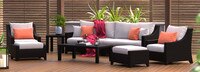 Deco™ 8 Piece Sunbrella® Outdoor Sofa & Club Chair Set - Tikka Orange