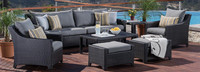 Deco™ 8 Piece Sunbrella® Outdoor Sofa & Club Chair Set - Tikka Orange