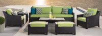 Deco™ 8 Piece Sunbrella® Outdoor Sofa & Club Chair Set - Tikka Orange