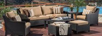 Deco™ 8 Piece Sunbrella® Outdoor Sofa & Club Chair Set - Tikka Orange