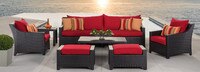 Deco™ 8 Piece Sunbrella® Outdoor Sofa & Club Chair Set - Tikka Orange