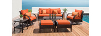Barcelo™ 7 Piece Sunbrella® Outdoor Motion Club Seating Set - Charcoal Gray