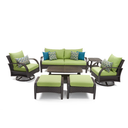 Barcelo™ 7 Piece Sunbrella® Outdoor Motion Club Seating Set - Ginkgo Green