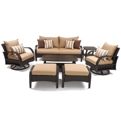 Barcelo™ 7 Piece Sunbrella® Outdoor Motion Club Seating Set - Maxim Beige
