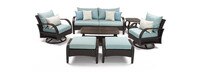 Barcelo™ 7 Piece Outdoor Patio Motion Club Deep Seating Set - Spa Blue
