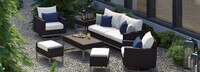 Milo™ Espresso 7 Piece Sunbrella® Outdoor Motion Deep Seating Set - Bliss Ink