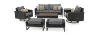 Milo™ Espresso 7 Piece Sunbrella® Outdoor Motion Deep Seating Set - Charcoal Gray