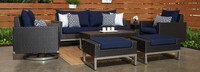 Milo™ Espresso 7 Piece Sunbrella® Outdoor Motion Deep Seating Set - Charcoal Gray