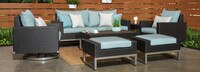 Milo™ Espresso 7 Piece Sunbrella® Outdoor Motion Deep Seating Set - Charcoal Gray