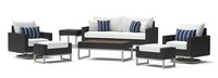 Milo™ Espresso 7 Piece Sunbrella® Outdoor Motion Deep Seating Set - Centered Ink