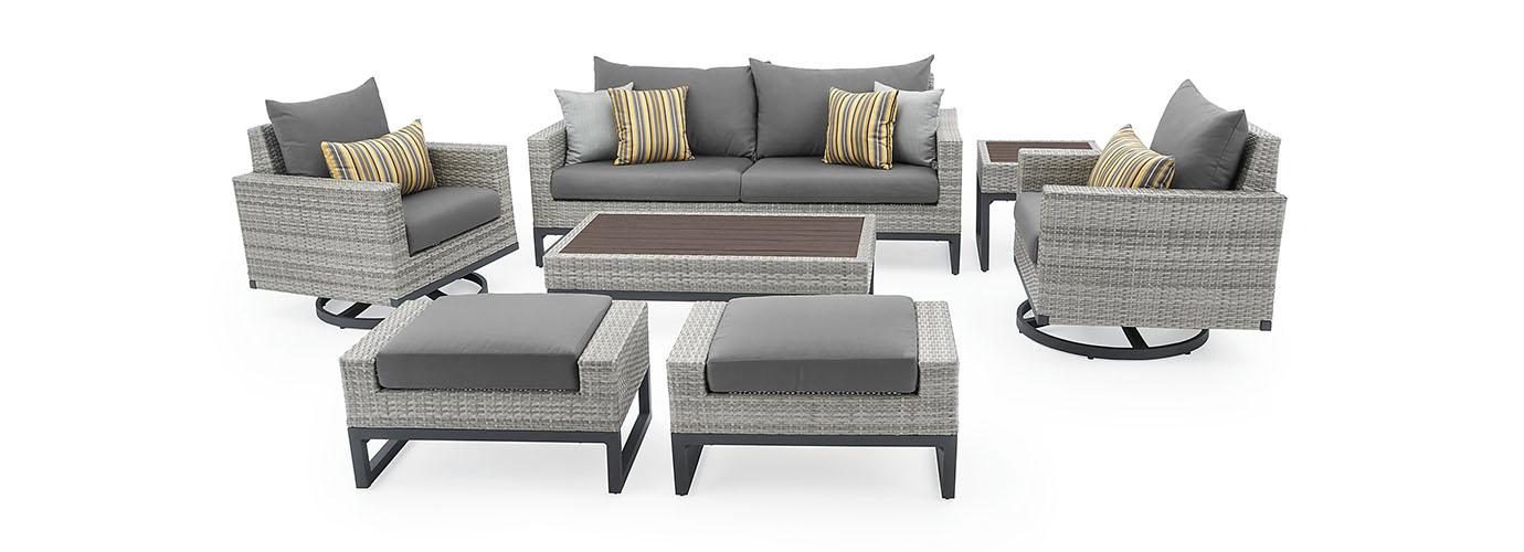 Milo Sunbrella Outdoor Motion Deep Seating Set - Thumbnail 2