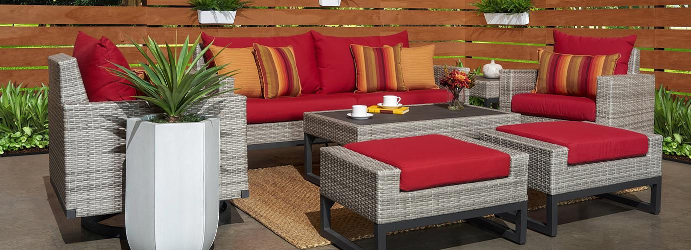 Milo Sunbrella Outdoor Motion Deep Seating Set - Thumbnail 4