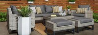 Milo™ Gray 7 Piece Sunbrella® Outdoor Motion Deep Seating Set - Navy Blue