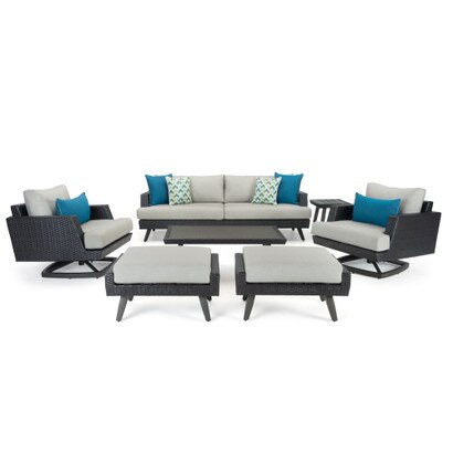 Portofino® Casual 7 Piece Sunbrella® Outdoor Motion Seating Set - Dove Gray