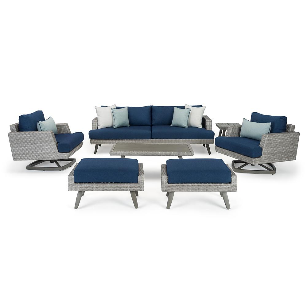 Portofino® Casual 7 Piece Sunbrella® Outdoor Motion Seating Set - Laguna Blue