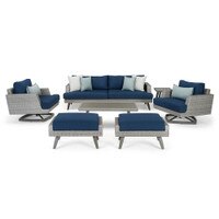 Portofino® Casual 7 Piece Sunbrella® Outdoor Motion Seating Set - Laguna Blue