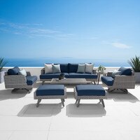 Portofino® Casual 7 Piece Sunbrella® Outdoor Motion Seating Set - Laguna Blue
