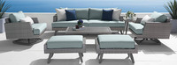 Portofino® Casual 7 Piece Sunbrella® Outdoor Motion Seating Set - Spa Blue