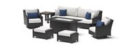 Deco 8 Piece Sunbrella® Outdoor Motion Fire Set - Bliss Ink